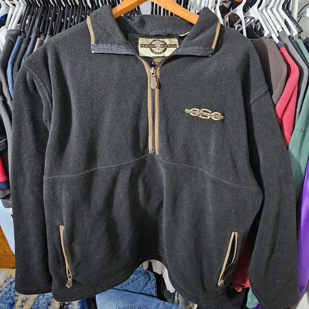 North End Fleece 1/4 Zip Pullover XL Black Coated Steel